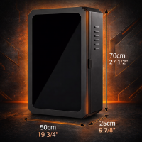 Black Glass-Fronted Lockable Vented Steel Enclosure 700x500x250mm Black Glass-Fronted Lockable Vented Steel Enclosure 700x500x250mm